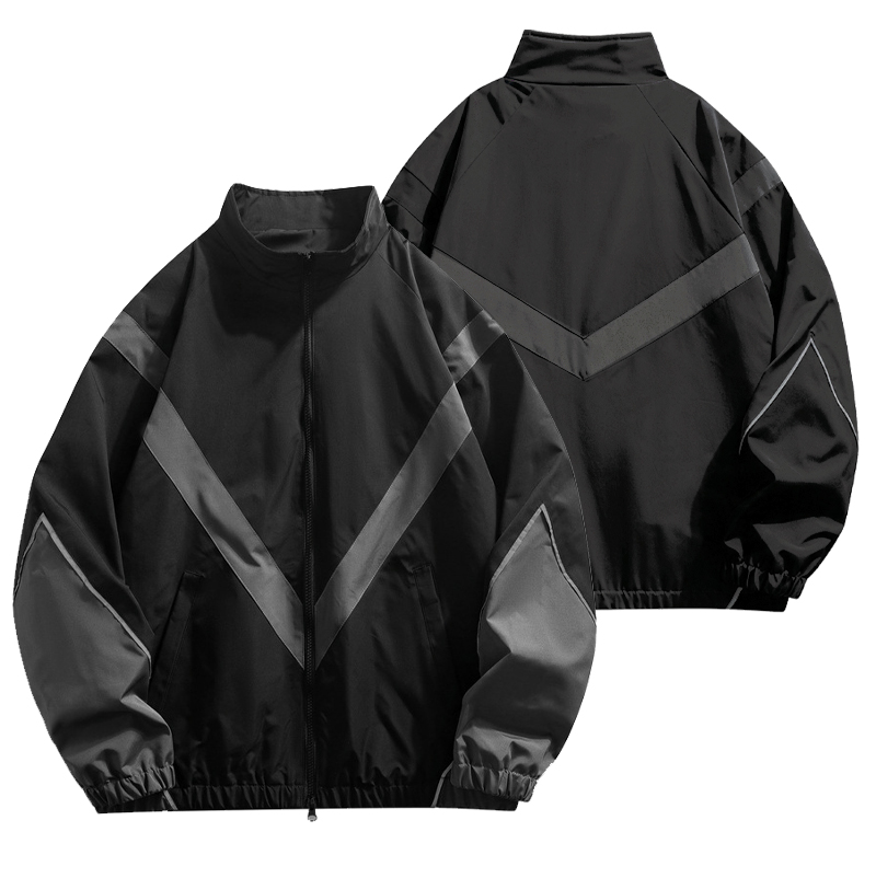 Outdoor Sport Logo - Men's Zipper Stand-Collar Racing Jacket, High