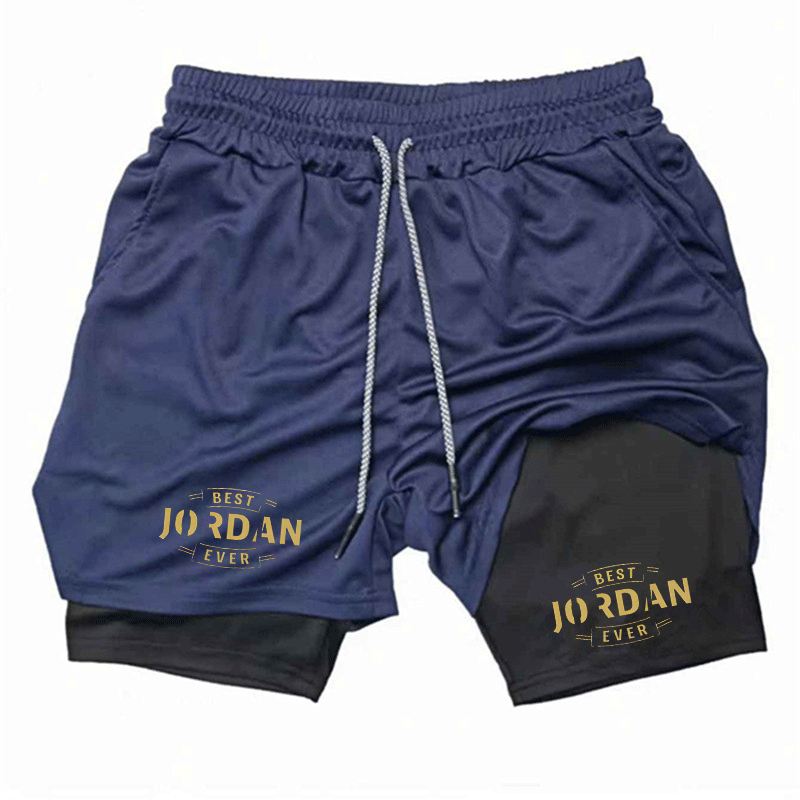 Indoor Sport And Outdoor Sports - New Men's 2-in-1 Print Sport Shorts