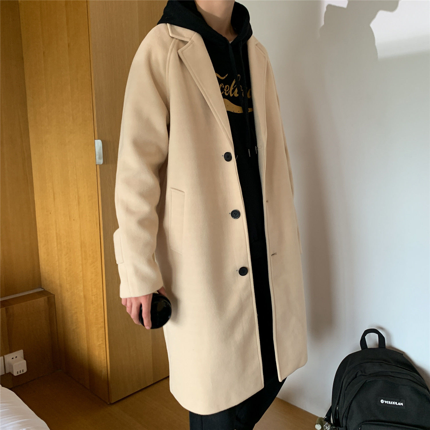 Wool Blend Coat Grey Mans Clim - Outdoor Sport Hobbies 评论和价格
