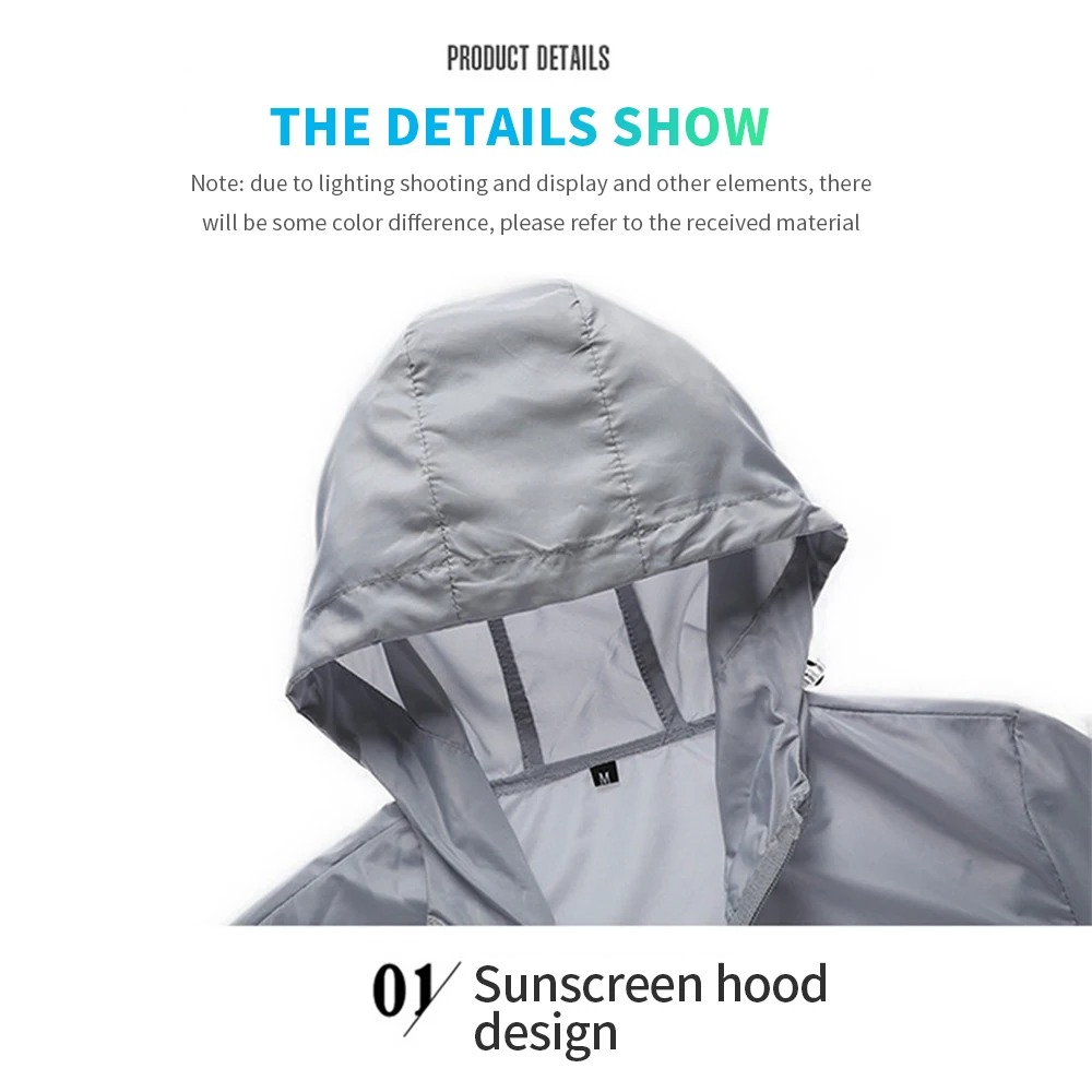 Men's Hooded Sun Protection Ja - Outdoor Sport Windbreaker 评论和价格