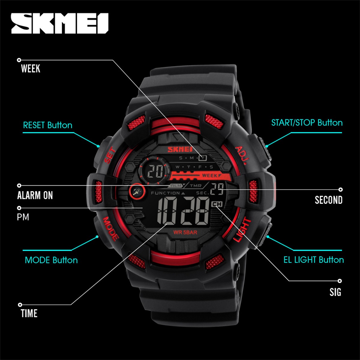 SKMEI Sports Electronic Wristw - Outdoor Sports List 评论和价格