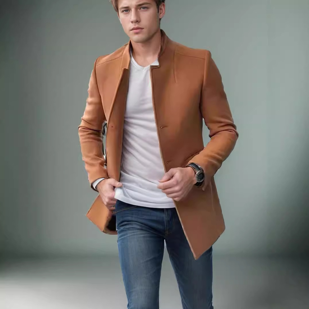 Wool Blend Blue Coat Mans Fish - Outdoor Sport Hobbies 评论和价格
