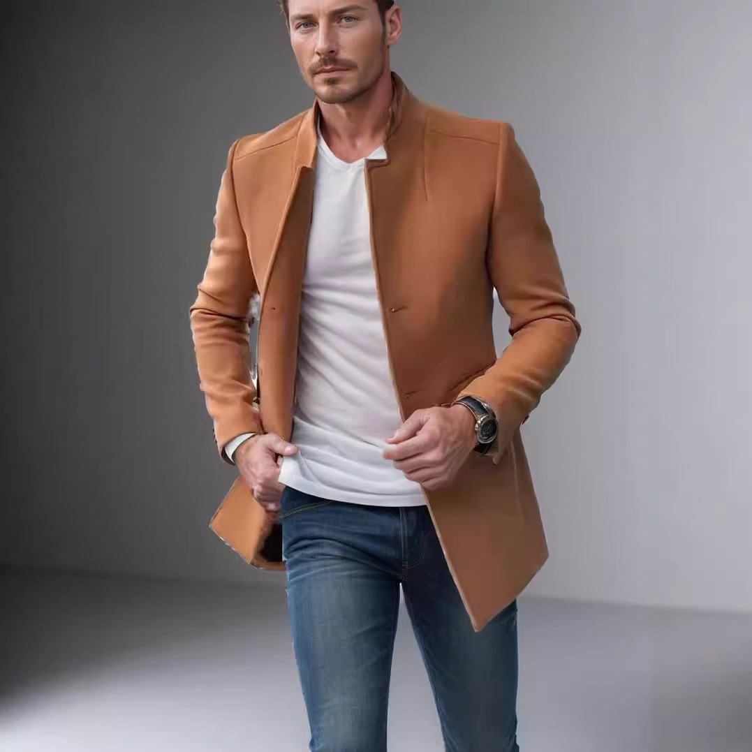 Wool Blend Blue Coat Mans Fish - Outdoor Sport Hobbies 评论和价格