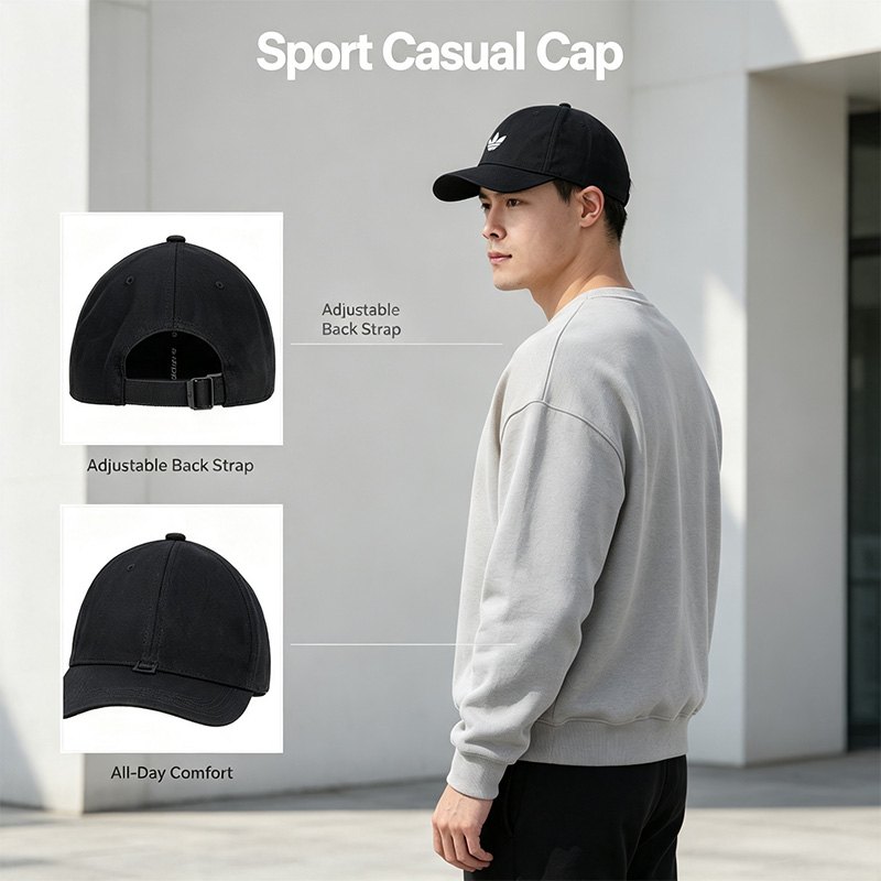 Adidas Black Baseball Cap Soft - Outdoor Sport Logo 评论和价格